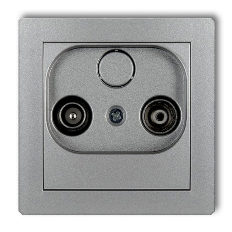 Mechanizm gniazda abonenckiego RTV przelotowego 15 dB srebrny metalik 7DG15P