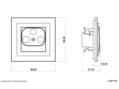 Mechanizm gniazda abonenckiego RTV-SAT końcowego multimedialnego (internet) 8DGM