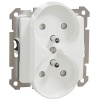 Mechanizm gniazda podwójnego z uziemieniem 2×(2P+PE) biały SDD111275 Sedna Schneider