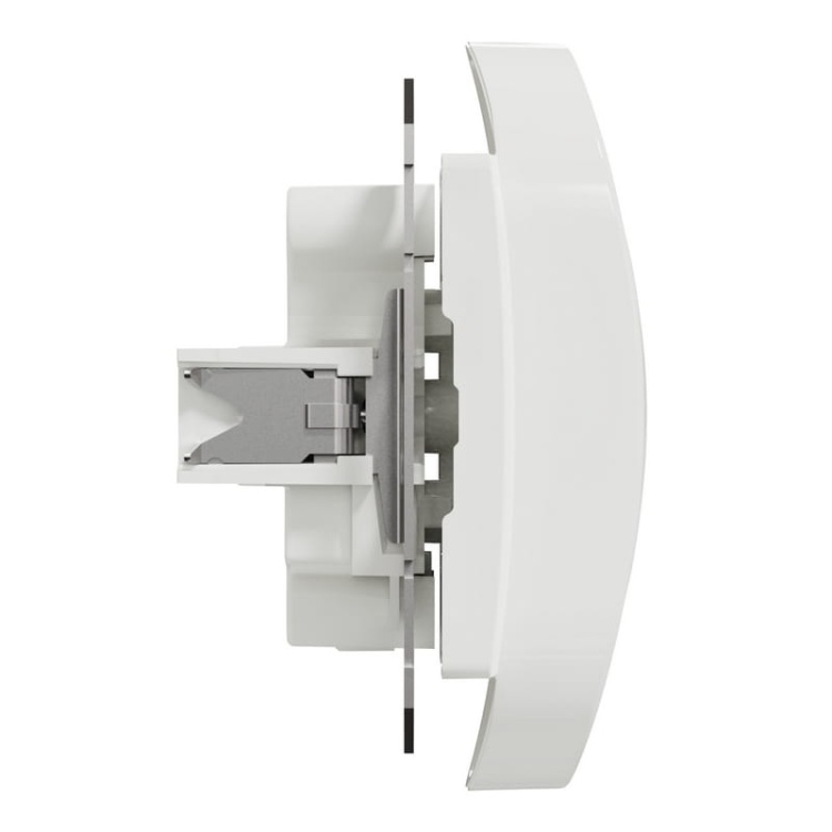 Mechanizm gniazda podwójnego z uziemieniem 2×(2P+PE) biały SDD111275 Sedna Schneider bok