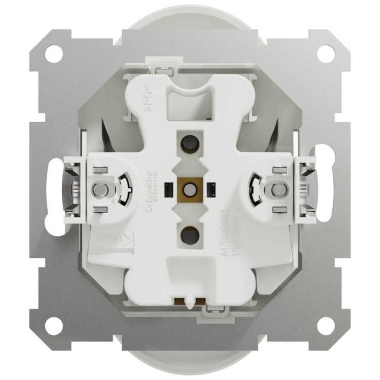 Mechanizm gniazda podwójnego z uziemieniem 2×(2P+PE) biały SDD111275 Sedna Schneider tył