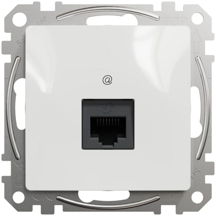 Mechanizm gniazda RJ45 kat.5e UTP biały SDD111451 Sedna Schneider przód
