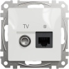 Mechanizm gniazda komp. RJ45 i telewizyjnego SDD111469T Sedna Schneider przód