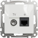 Gniazdo RJ45 kat 6 TV Sedna SDD111469T białe