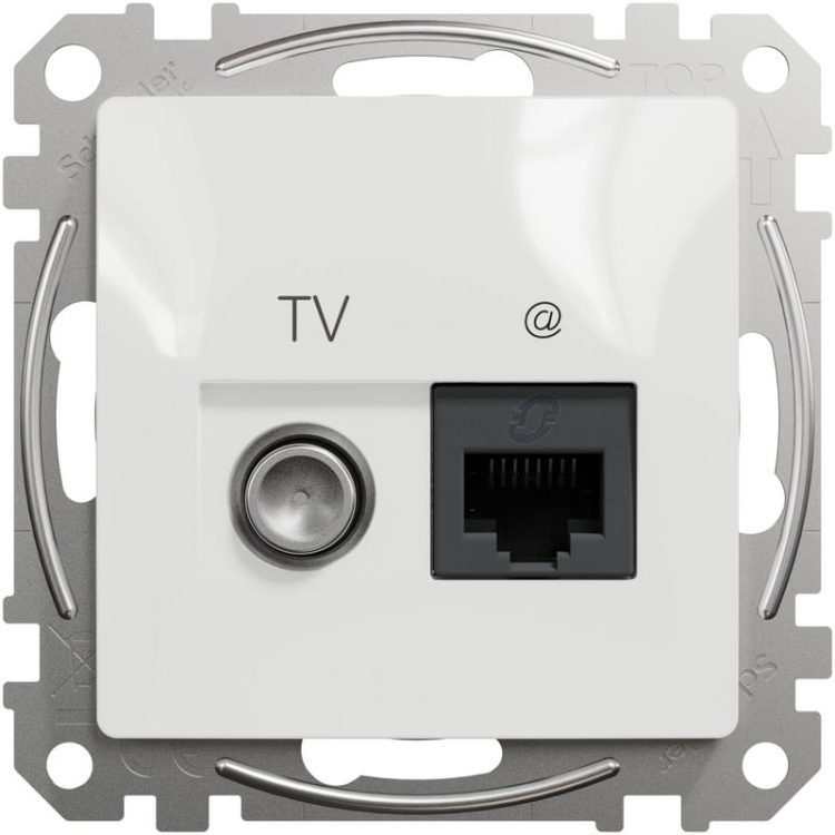 Mechanizm gniazda komp. RJ45 i telewizyjnego SDD111469T Sedna Schneider przód