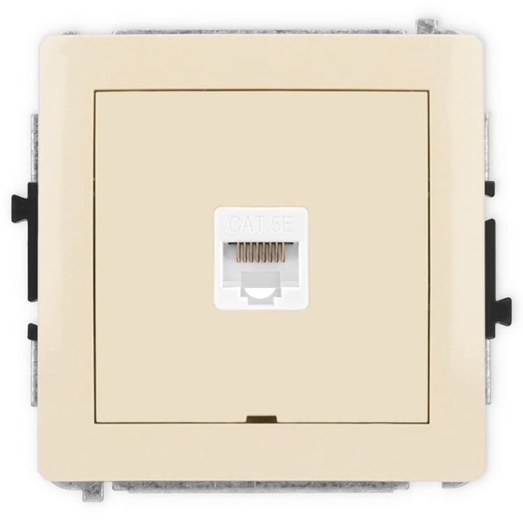 Mechanizm gniazda komputerowego pojedynczego 1XRJ45,KAT.5E, 8-styk beżowy 1DGKBO-1