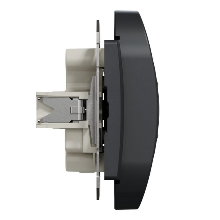 Mechanizm gniazda podwójnego do ramki Elements z uziemieniem 2×(2P+PE)  SDD114271 Sedna Schneider bok