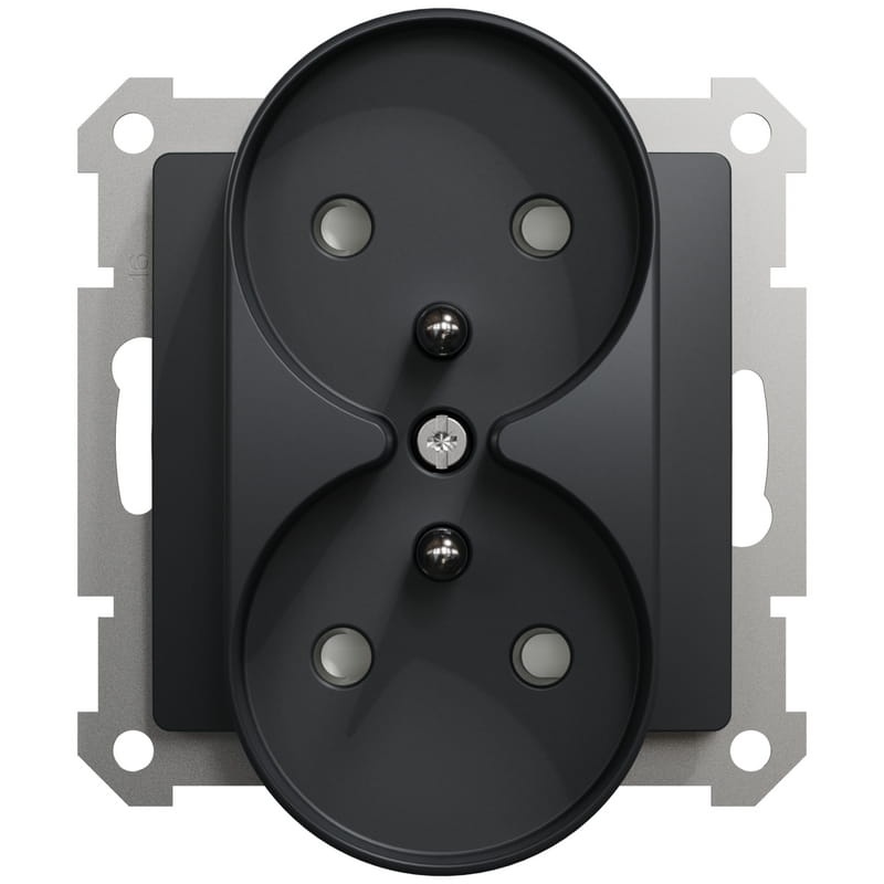 Gniazdo podwójne Sedna Design SDD114275 antracyt przód