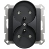 Gniazdo podwójne Sedna Design SDD114275 antracyt przód