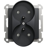 Gniazdo podwójne Sedna Design SDD114275 antracyt przód
