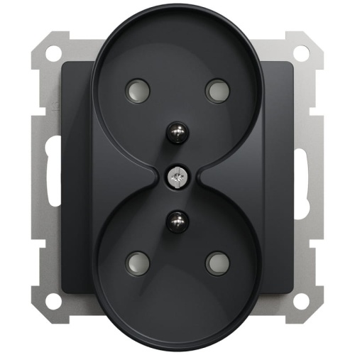 Gniazdo podwójne Sedna Design SDD114275 antracyt przód