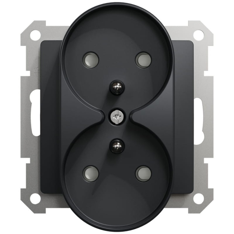 Gniazdo podwójne Sedna Design SDD114275 antracyt przód