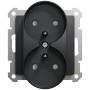Gniazdo podwójne Sedna Design SDD114275 antracyt przód