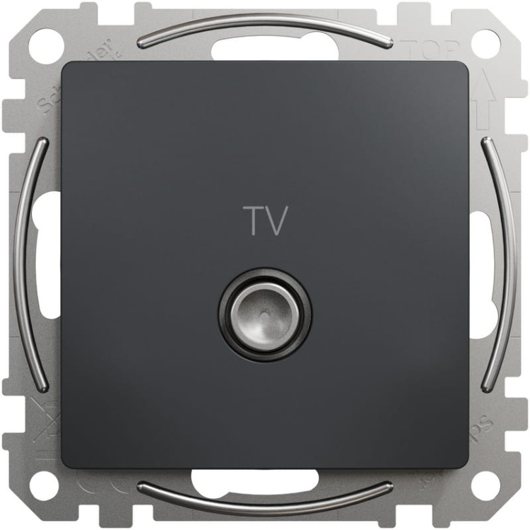 Mechanizm gniazda telewizyjnego końcowego 4dB antracyt SDD114471 Sedna Schneider przód