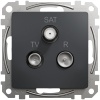 Mechanizm gniazda R-TV-SAT końcowe antracyt SDD114481 Sedna Schneider przód