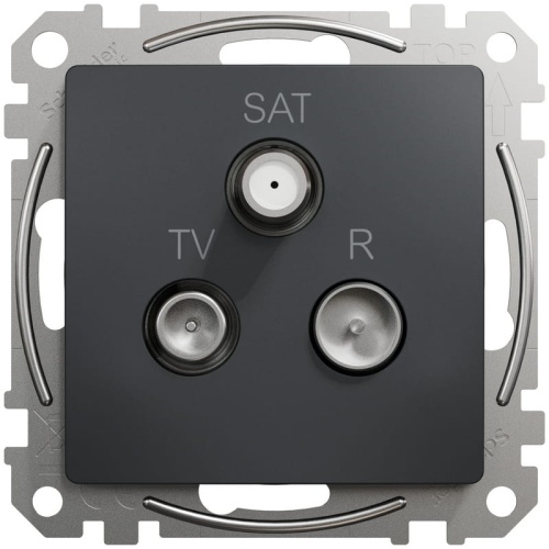 Gniazdo TV SAT R Sedna SDD114481 antracyt przód