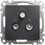 Gniazdo TV SAT R Sedna SDD114481 antracyt przód