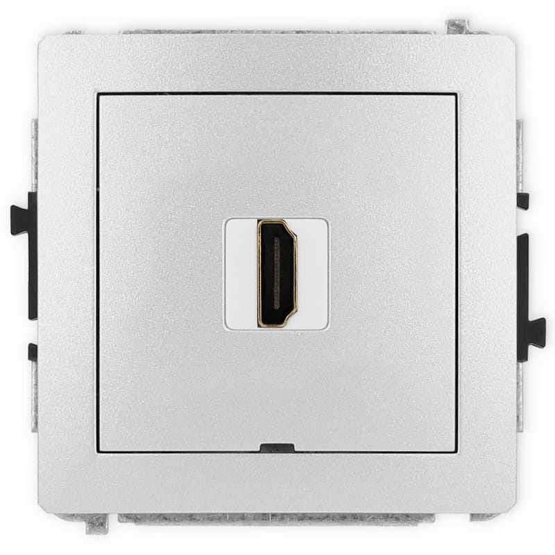 Mechanizm gniazda pojedynczego HDMI 2.0 srebrny metalik 7DHDMIBO-3 Deco Karlik