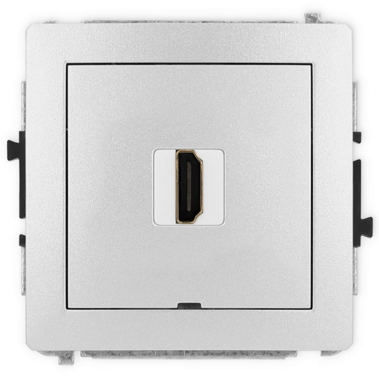 Mechanizm gniazda pojedynczego HDMI 2.0 srebrny metalik 7DHDMIBO-3 Deco Karlik