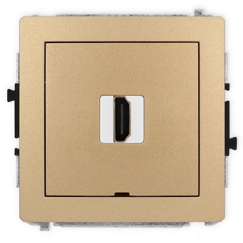 Mechanizm gniazda pojedynczego HDMI 2.0 złoty metalik 8DHDMIBO-3