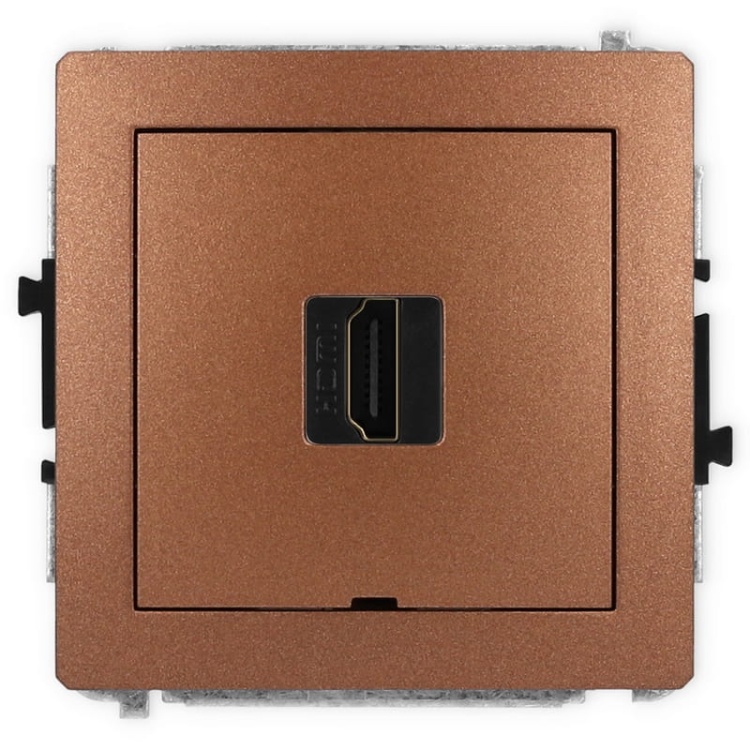 Mechanizm gniazda pojedynczego HDMI 2.0 brązowy metalik 9DHDMIBO-3
