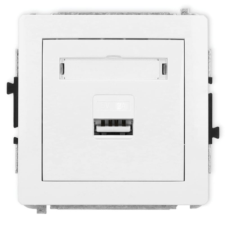 Mechanizm ładowarki USB pojedynczej 5V 2A biały DCUSB-3