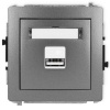 Mechanizm ładowarki USB pojedynczej 5V 2A grafit 11DCUSB-3