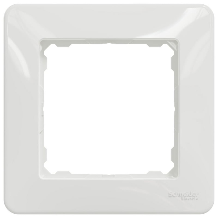 Ramka ozdobna pojedyncza z tworzywa biała SDD311801 Sedna Design Schneider przód