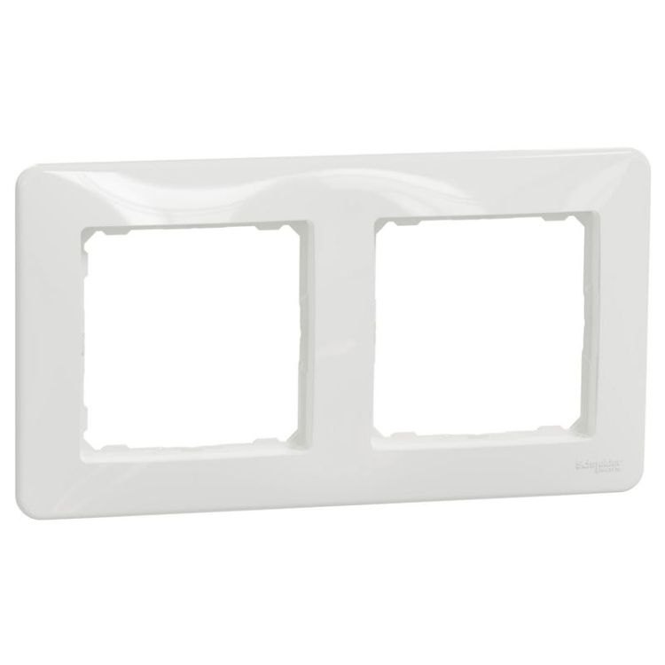 Ramka ozdobna podwójna z tworzywa biała SDD311802 Sedna Design Schneider