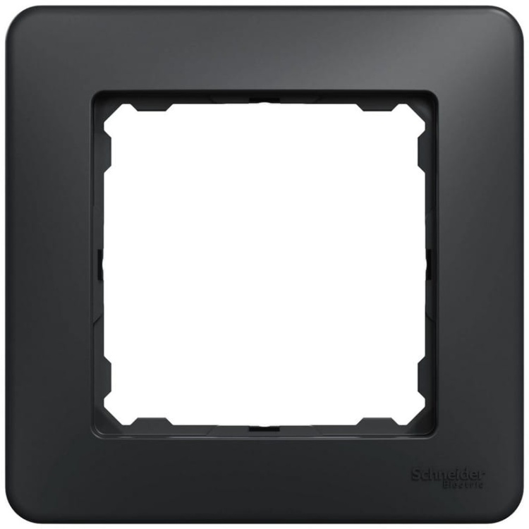 Ramka ozdobna pojedyncza z tworzywa antracyt SDD314801 Sedna Design Schneider przód