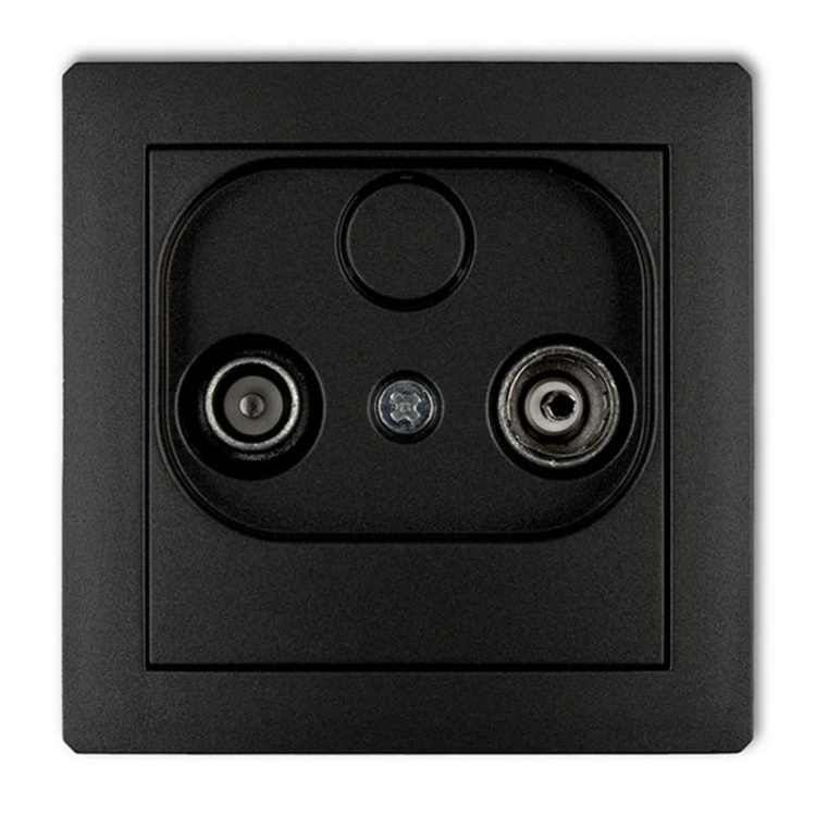 Mechanizm gniazda abonenckiego RTV przelotowego 15 dB czarny 12DG15P
