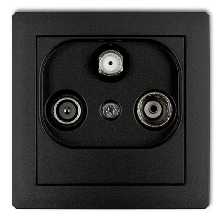 Mechanizm gniazda abonenckiego RTV-SAT końcowego 1,5DB czarny 12DGS