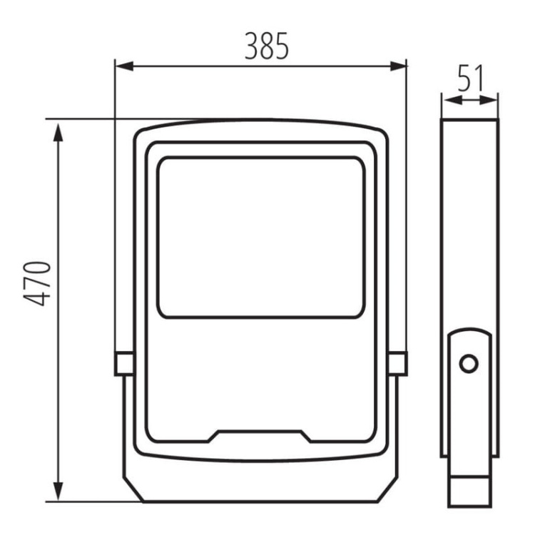 Naświetlacz LED FL AGOR HI LED 240W 4000K 36000lm IP65 90° Kanlux 33476 wymiary
