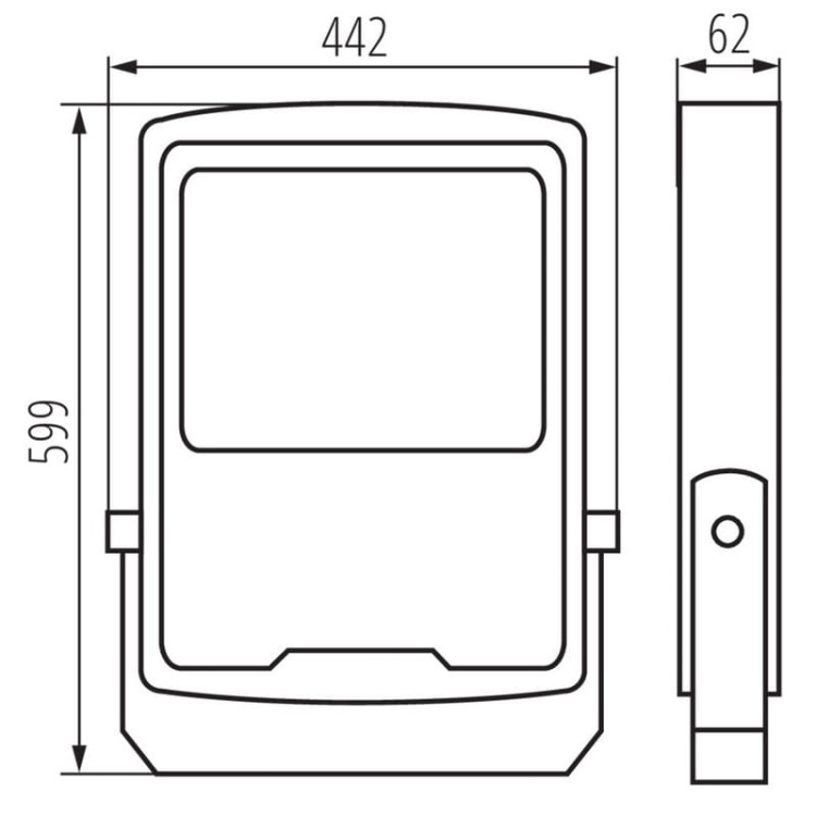 Naświetlacz LED FL AGOR-A HI LED 300W asymetryczny rozsył światła Kanlux 33479 wymiary