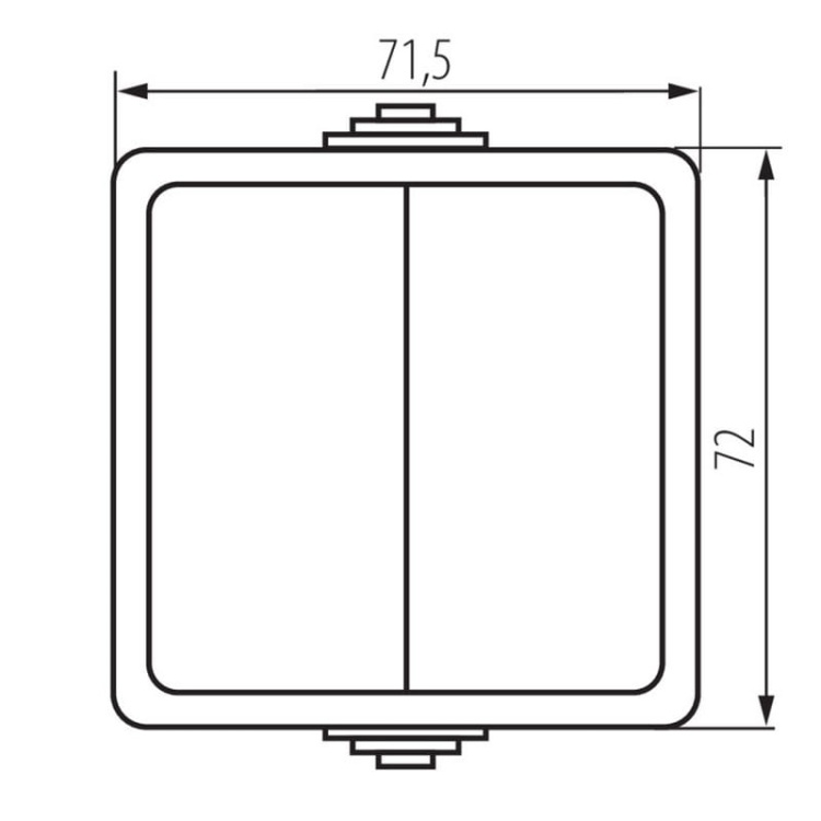 Łącznik dwubiegunowy TEKNO 05-1028-143 szary Kanlux 25352 wymiary