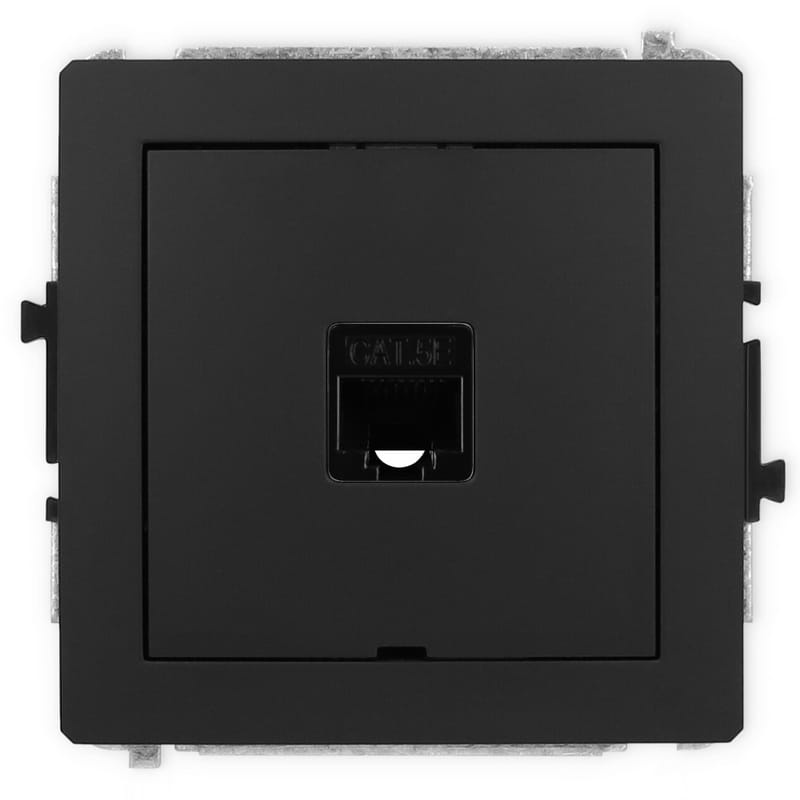 Mechanizm gniazda komputerowego pojedynczego 1XRJ45,KAT.5E, 8-styk czarny 12DGKBO-1