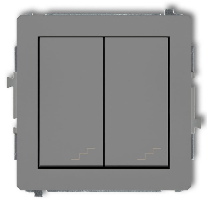 Mechanizm łącznika podwójnego schodowego szary mat 27DWP-33