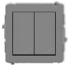 Mechanizm łącznika podwójnego schodowego szary mat 27DWP-33