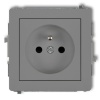 Mechanizm gniazda pojedynczego z uziemieniem 2P+Z szary mat 27DGP-1ZP