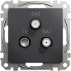 Mechanizm gniazda TV 2xSAT końcowe antracyt SDD114481S Sedna Schneider przód