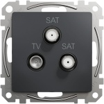Gniazdo TV SAT SAT Sedna SDD114481S antracyt przód
