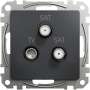 Gniazdo TV SAT SAT Sedna SDD114481S antracyt przód