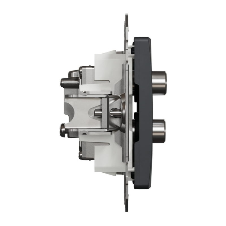 Mechanizm gniazda TV 2xSAT końcowe antracyt SDD114481S Sedna Schneider bok