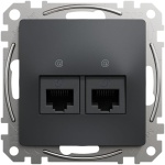 Gniazdo 2xRJ45 kat.6 UTP Sedna SDD114462 antracyt przód