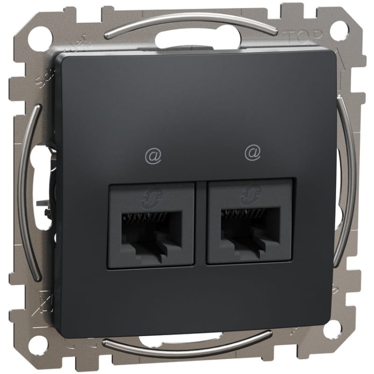 Mechanizm gniazda komputerowego 2x(RJ45) kat.6 UTP Sedna Schneider