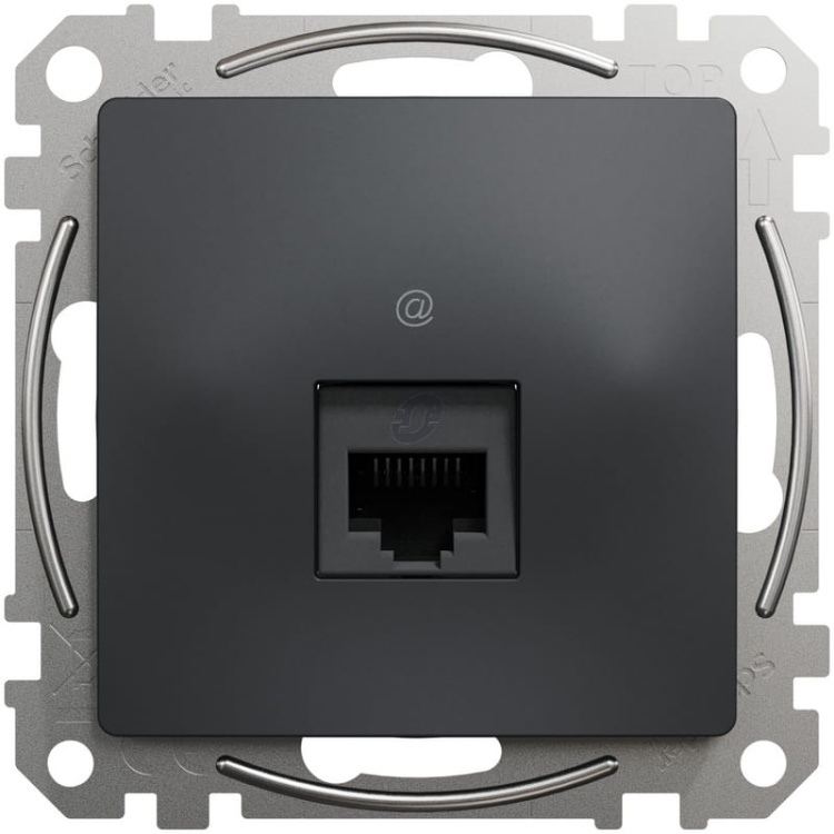 Mechanizm gniazda komputerowego RJ45 kat.6 UTP Sedna Schneider przód