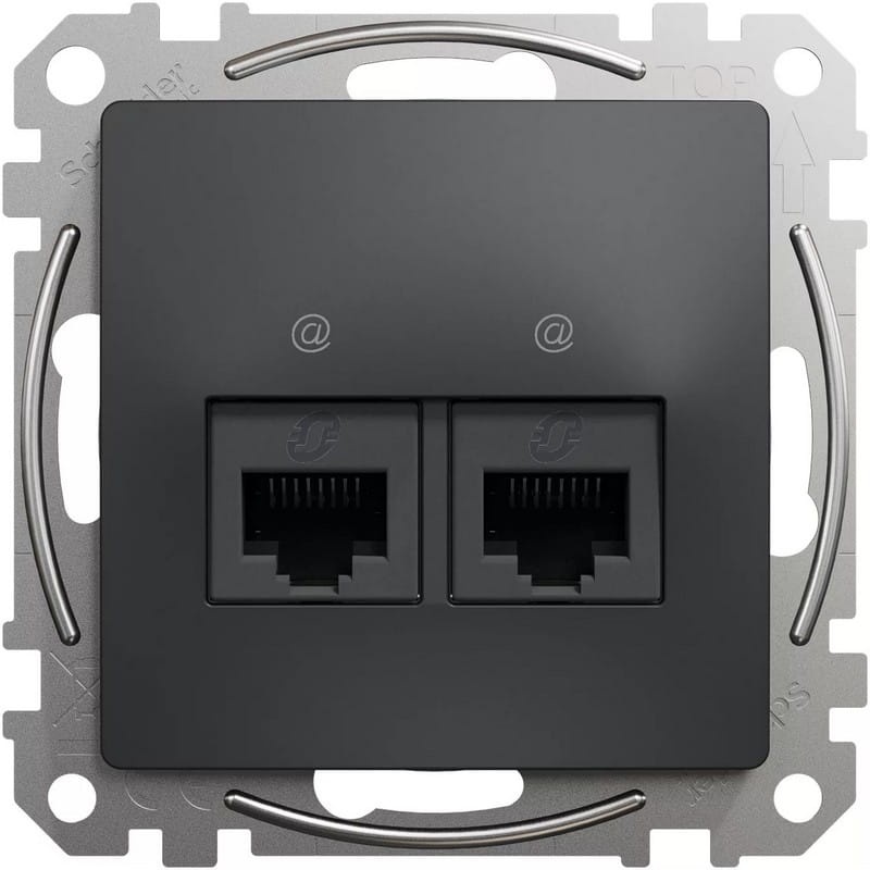 Mechanizm gniazda komputerowego RJ45 kat.5e UTP Sedna Schneider przód