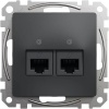Mechanizm gniazda komputerowego RJ45 kat.5e UTP Sedna Schneider przód