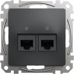 Gniazdo 2xRJ45 kat.5e UTP Sedna SDD114452 antracyt przód