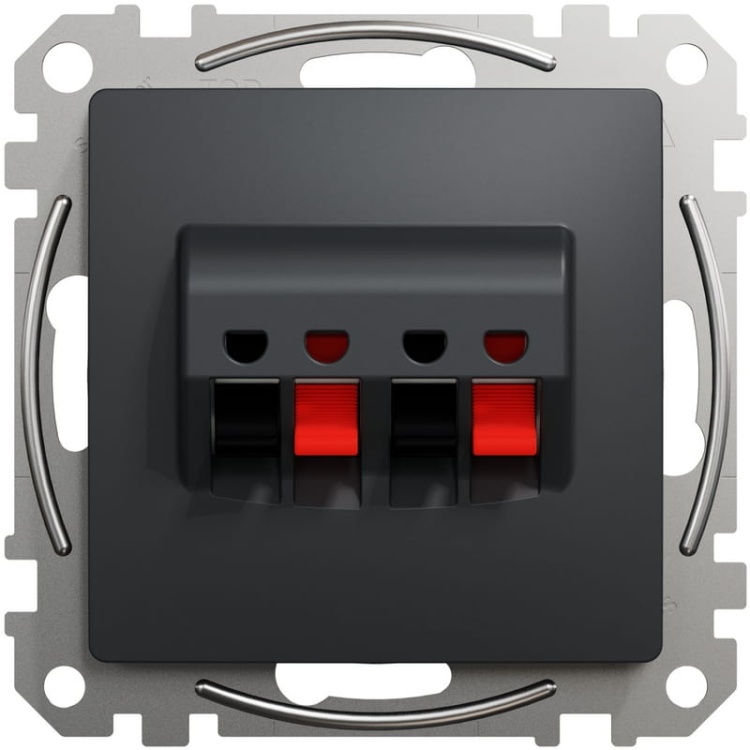 Mechanizm gniazda głośnikowego antracyt SDD114411 Sedna Schneider przód